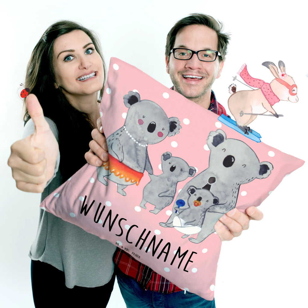 Personalised cushion Koala Family bedrucken, Wunschname, Kissen, Name, personalisiert, Kopfkissen, Familie, Vatertag, Muttertag, Bruder, Schwester, Mama, Papa, Oma, Opa, Koalas, Family, Kinder, Familienleben, Koala, Geschwister