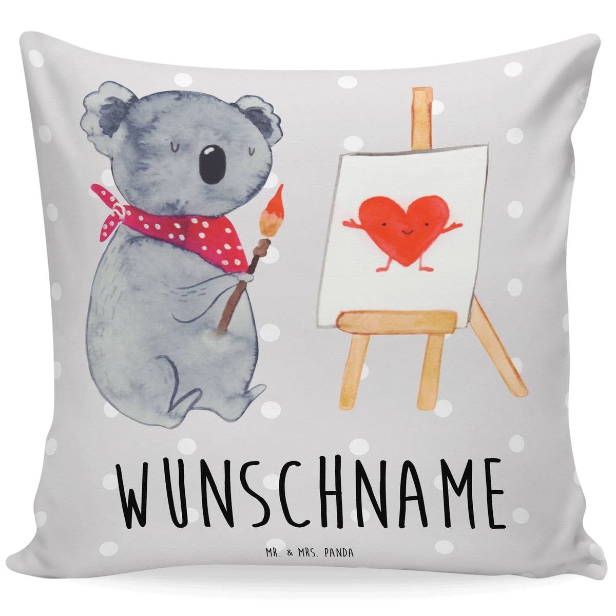 Personalised cushion Koala bear Artist Koala, love, feelings, artist, proof of love, love gift, drawing