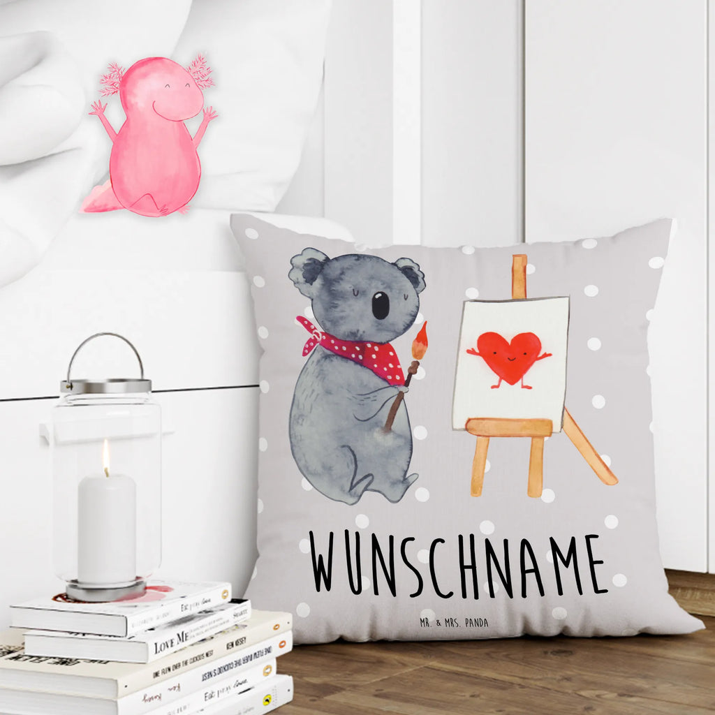 Personalised cushion Koala bear Artist Koala, love, feelings, artist, proof of love, love gift, drawing