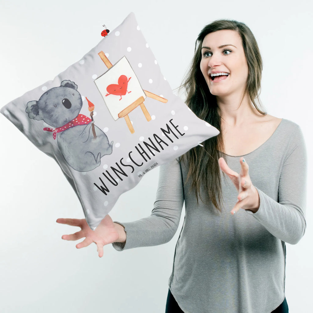 Personalised cushion Koala bear Artist Koala, love, feelings, artist, proof of love, love gift, drawing