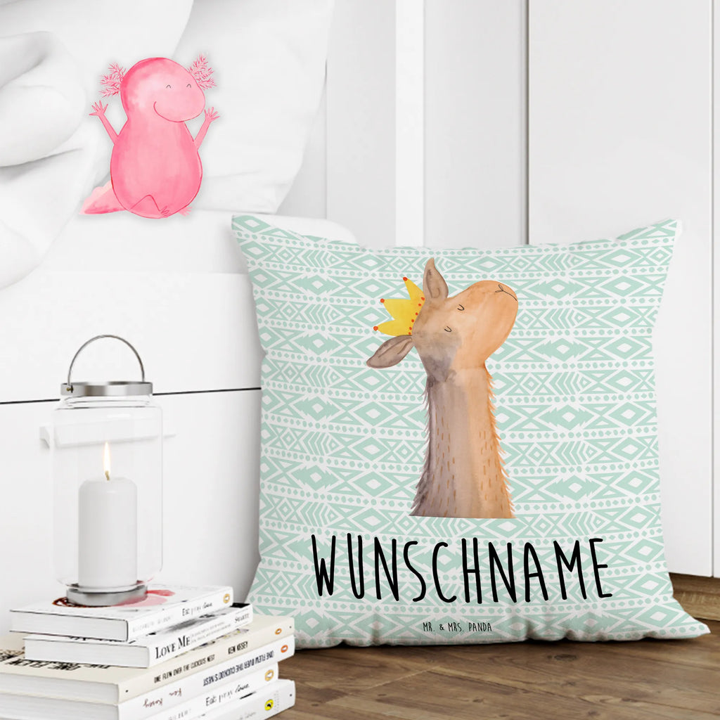 Personalised cushion llama head king Llama, llama, alpaca, trendy animal, boss, mum, lamas, dad, colleague, girlfriend, queen, high school graduation, supervisor, king, office colleague, lama