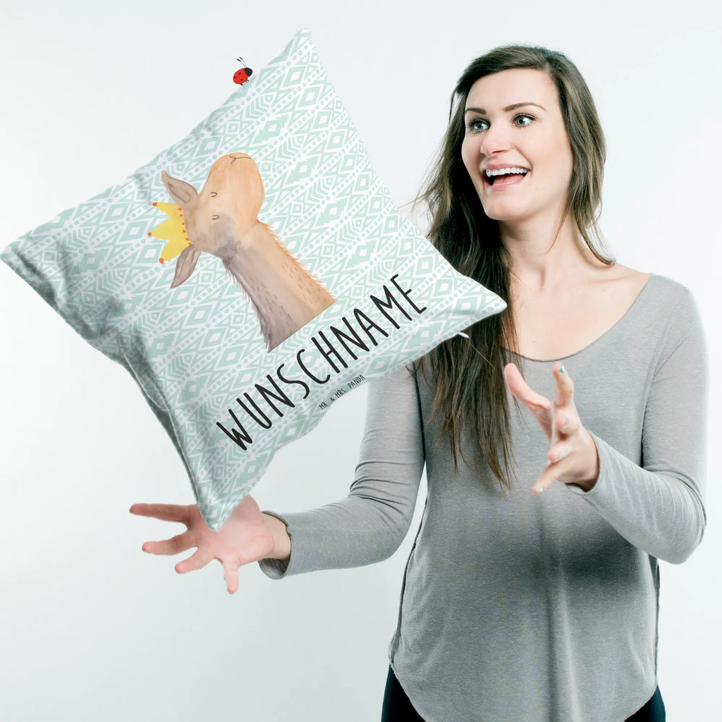 Personalised cushion llama head king Llama, llama, alpaca, trendy animal, boss, mum, lamas, dad, colleague, girlfriend, queen, high school graduation, supervisor, king, office colleague, lama