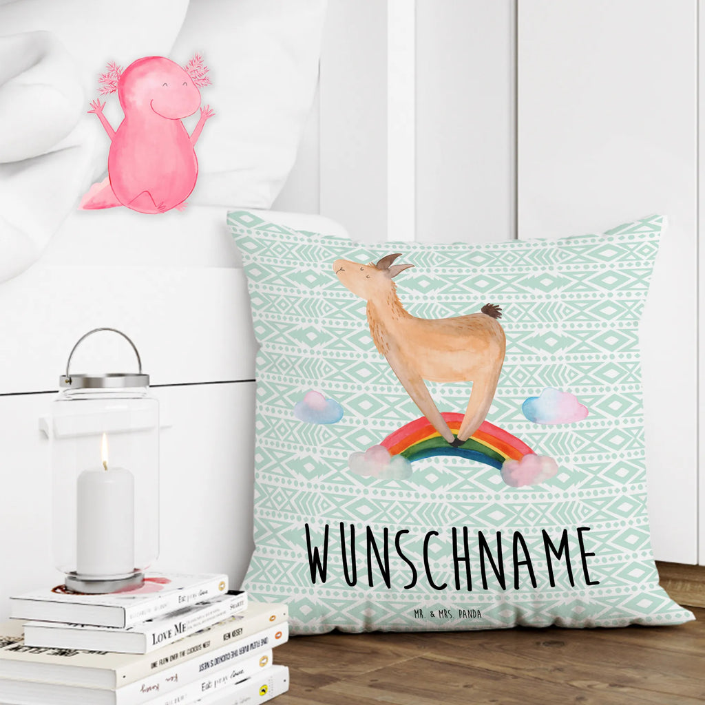 Personalised cushion lama rainbow Llama, llama, alpaca, trendy animal, Hobby, Abi, Self-employed, Haters, Lama, Cloud country, Rainbow, School, Freedom, Outsider, Haters gonna hate, Lamas