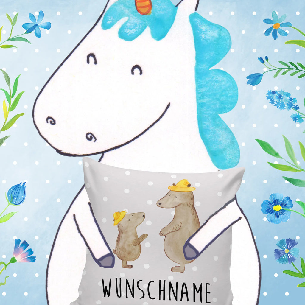 Personalised cushion Bears with hats Kissen, Name, Kopfkissen, Personalisiert, Wunschname, Bedrucken, Schwester, Familie, Vatertag, Opa, Oma, Muttertag, Papa, Mama, Bruder, Bären, Kind, Paps, Lieblingsmensch, Kinder, Dad, Söhne, Papi, Bär, Vorbild, Daddy, Vater-Sohn, Vater, Sohn, Family