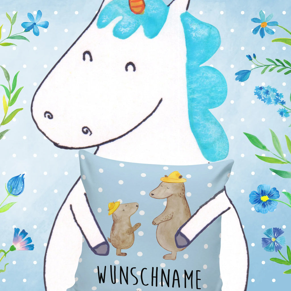 Personalised cushion Bears with hats Kissen, Name, Kopfkissen, Personalisiert, Wunschname, Bedrucken, Schwester, Familie, Vatertag, Opa, Oma, Muttertag, Papa, Mama, Bruder, Bären, Kind, Paps, Lieblingsmensch, Kinder, Dad, Söhne, Papi, Bär, Vorbild, Daddy, Vater-Sohn, Vater, Sohn, Family