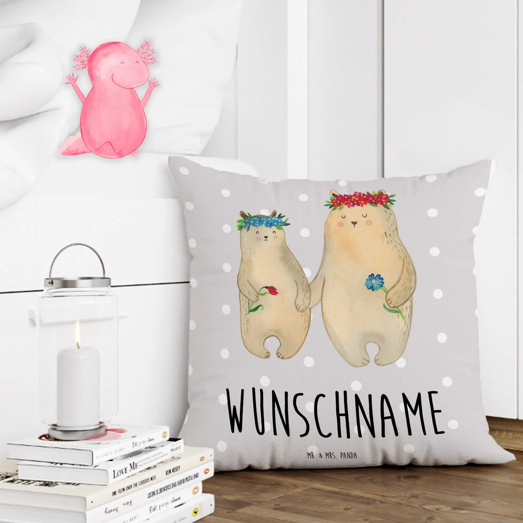Personalizowana poduszka Niedźwiedzie z wianuszkiem Wunschname, Kissen, Personalisiert, Bedrucken, Name, Kopfkissen, Schwester, Familie, Vatertag, Opa, Oma, Muttertag, Papa, Mama, Bruder, Kind, Bär, Mutter, Geschenk Mama. Muttertag, Tochter, Weltbeste Mama, Lieblingsmensch, Töchter, Mami, Bären, Family, Lieblingsmama, Kinder, Beste Mutter, Mutti, Vorbild