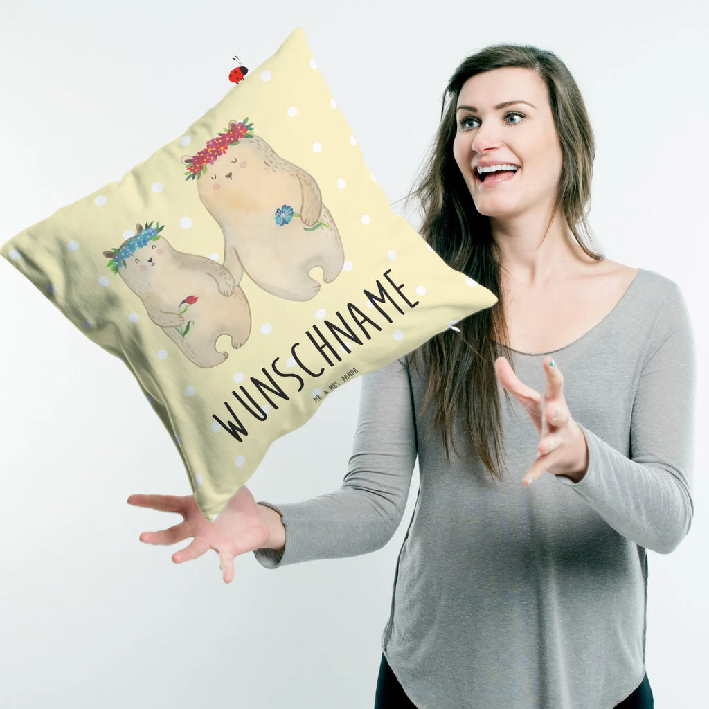 Personalizowana poduszka Niedźwiedzie z wianuszkiem Wunschname, Kissen, Personalisiert, Bedrucken, Name, Kopfkissen, Schwester, Familie, Vatertag, Opa, Oma, Muttertag, Papa, Mama, Bruder, Kind, Bär, Mutter, Geschenk Mama. Muttertag, Tochter, Weltbeste Mama, Lieblingsmensch, Töchter, Mami, Bären, Family, Lieblingsmama, Kinder, Beste Mutter, Mutti, Vorbild