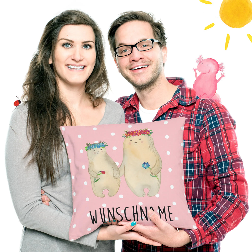 Personalizowana poduszka Niedźwiedzie z wianuszkiem Wunschname, Kissen, Personalisiert, Bedrucken, Name, Kopfkissen, Schwester, Familie, Vatertag, Opa, Oma, Muttertag, Papa, Mama, Bruder, Kind, Bär, Mutter, Geschenk Mama. Muttertag, Tochter, Weltbeste Mama, Lieblingsmensch, Töchter, Mami, Bären, Family, Lieblingsmama, Kinder, Beste Mutter, Mutti, Vorbild