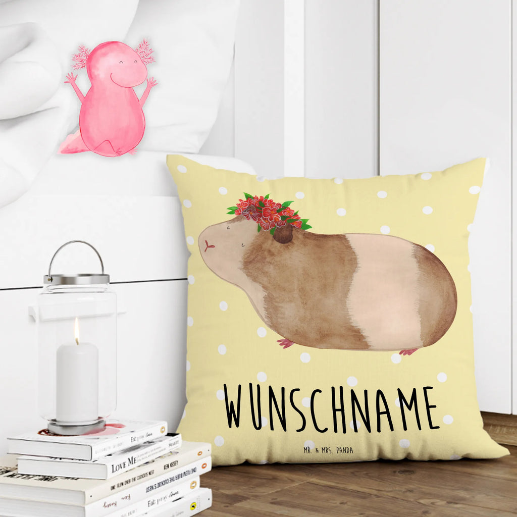 Personalised cushion Guinea pig wisdom small animals, cute, funny, cute animal motives, hand drawn, small world, funny sayings, good mood, happy, gifts, gift ideas, special gifts, animal lover, card, wonderland, saying, motivation, guinea pig, reality, wonder, meerie, Meeries, flower child, wisdom
