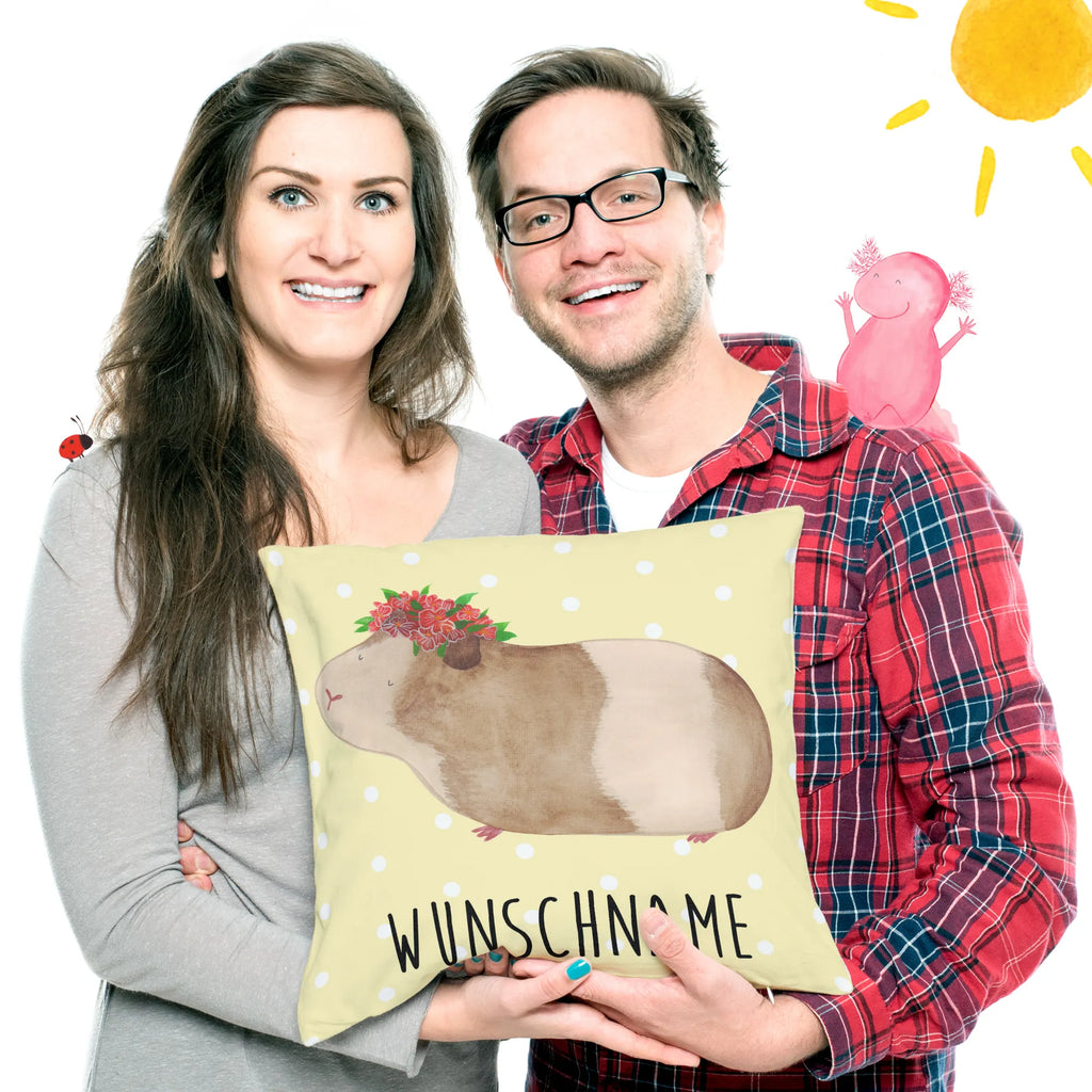 Personalised cushion Guinea pig wisdom small animals, cute, funny, cute animal motives, hand drawn, small world, funny sayings, good mood, happy, gifts, gift ideas, special gifts, animal lover, card, wonderland, saying, motivation, guinea pig, reality, wonder, meerie, Meeries, flower child, wisdom