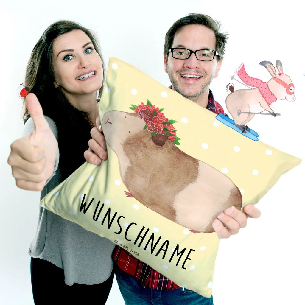 Personalised cushion Guinea pig wisdom small animals, cute, funny, cute animal motives, hand drawn, small world, funny sayings, good mood, happy, gifts, gift ideas, special gifts, animal lover, card, wonderland, saying, motivation, guinea pig, reality, wonder, meerie, Meeries, flower child, wisdom