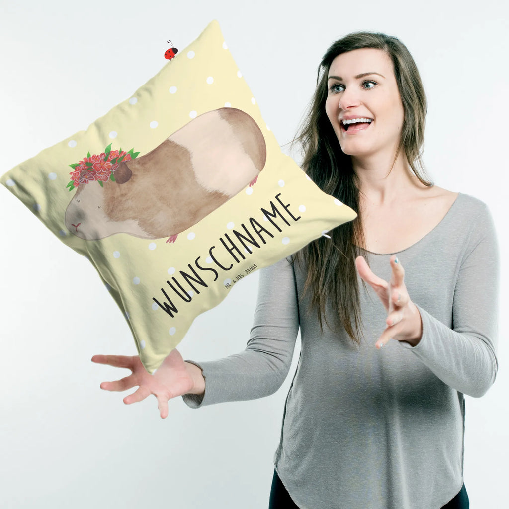 Personalised cushion Guinea pig wisdom small animals, cute, funny, cute animal motives, hand drawn, small world, funny sayings, good mood, happy, gifts, gift ideas, special gifts, animal lover, card, wonderland, saying, motivation, guinea pig, reality, wonder, meerie, Meeries, flower child, wisdom