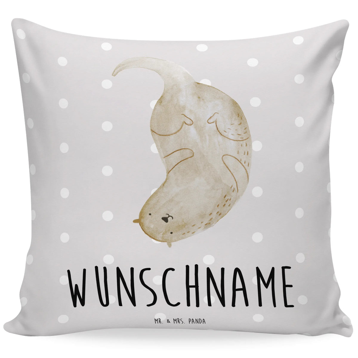 Personalised cushion otter upside down otter, marten, sea otter, European otter, water mammal, aquatic animal, baby otter, predator, water, otter gifts, animal lover, gift ideas for animal lovers, animal, mammal, water animal, gifts for people in love, Otter Sea Otter Lake Otter