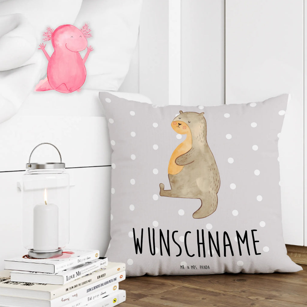 Personalised cushion otter Belly otter, marten, sea otter, European otter, water mammal, aquatic animal, baby otter, predator, water, otter gifts, animal lover, gift ideas for animal lovers, animal, mammal, water animal, gifts for people in love, Otter Sea Otter Lake Otter