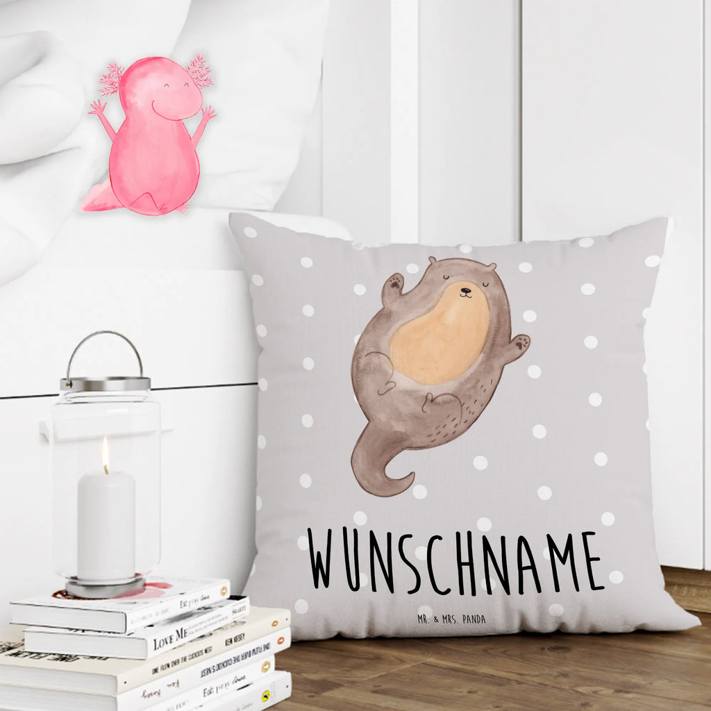 Personalised cushion otter Embrace otter, marten, sea otter, European otter, water mammal, aquatic animal, baby otter, predator, water, otter gifts, animal lover, gift ideas for animal lovers, animal, mammal, water animal, gifts for people in love, Otter Sea Otter Lake Otter