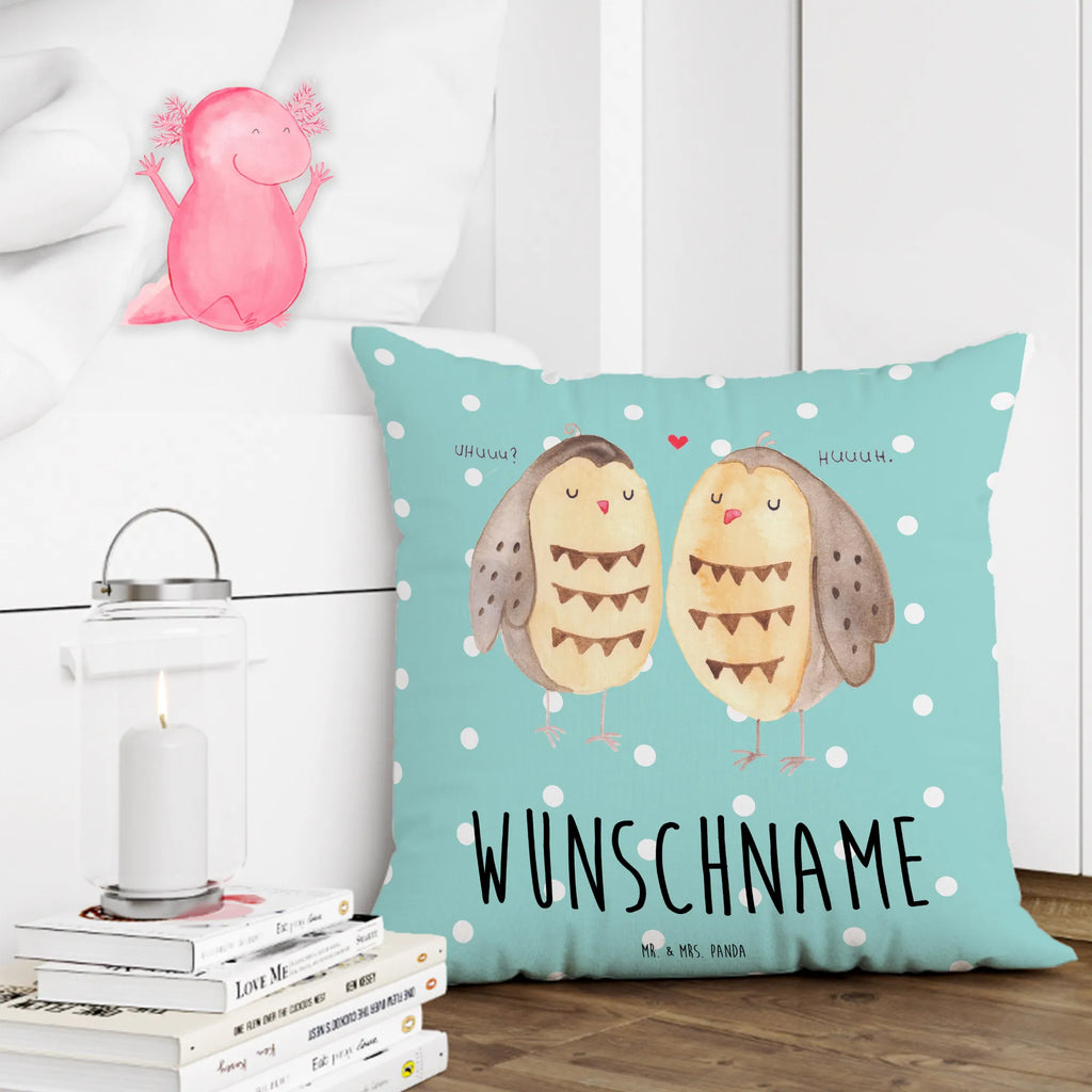 Personalisiertes Kissen Eule Liebe Kopfkissen, Kissen, Name, bedrucken, personalisiert, Wunschname, Eule, Eule Deko, Freund, Wortspiel lustig, Owl, Freundin Geschenk, Liebe Spruch, Liebe, Hochzeit Spruch, All you need is love