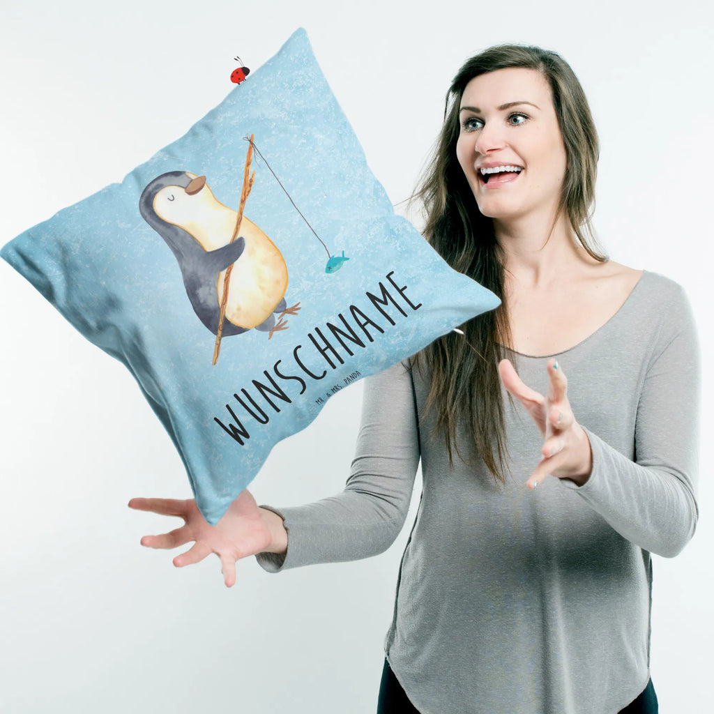 Personalised cushion Penguin angler Penguin, North Pole, Winter, Penguins, gift idea, gift, penguins, daydreams, weekend, penguin, friends, hobby, plan, daily schedule, vacation, angler, motivation, fishing, planner, new start