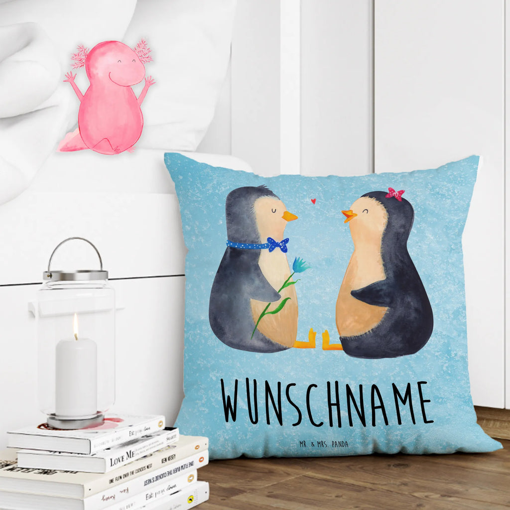 Personalised cushion Penguin pair Penguin, North Pole, Winter, Penguins, great love, penguin, engagement, wedding gift, wedding, wedding day, proof of love, anniversary, penguins, dream couple, love, lovers, love gift