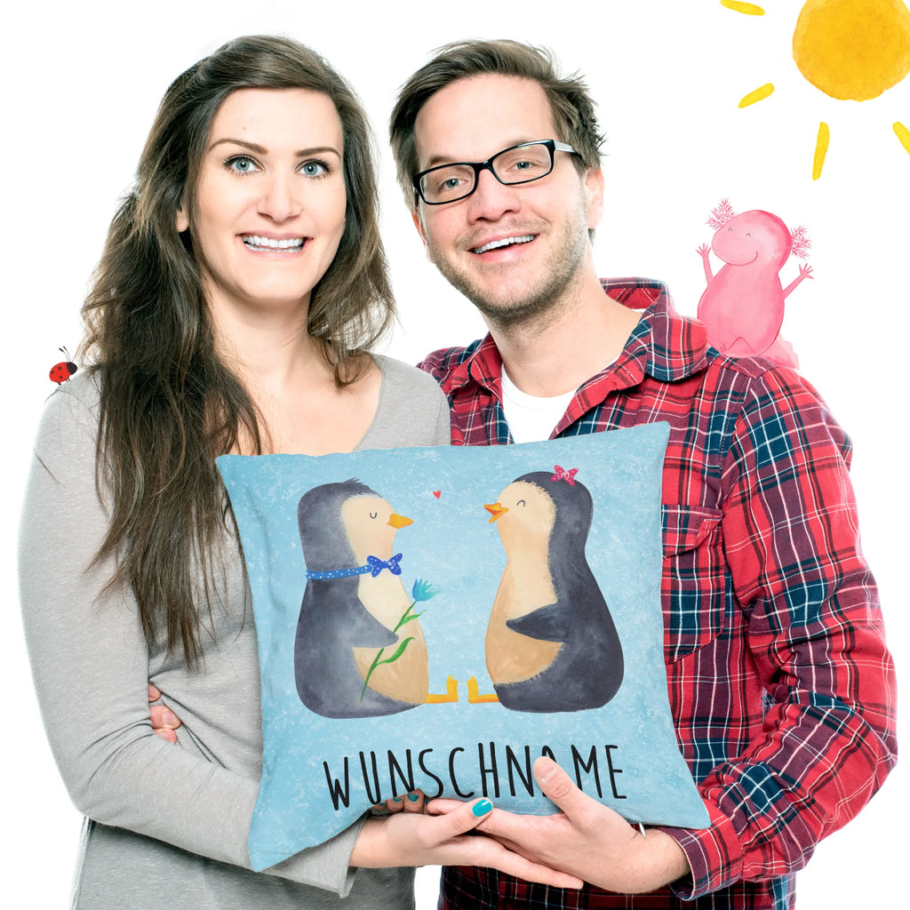 Personalised cushion Penguin pair Penguin, North Pole, Winter, Penguins, great love, penguin, engagement, wedding gift, wedding, wedding day, proof of love, anniversary, penguins, dream couple, love, lovers, love gift