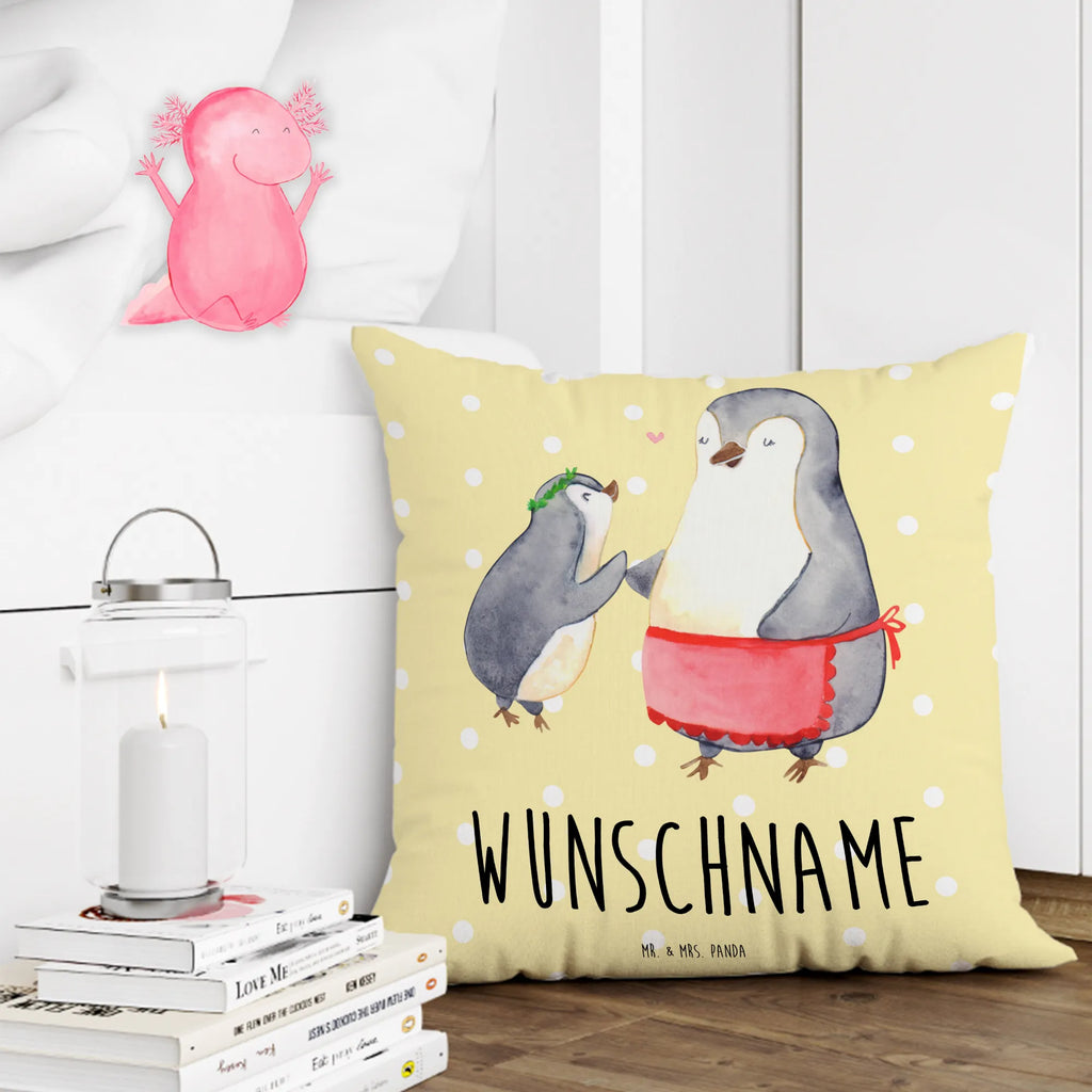 Personalised cushion Penguin with child Family, Father's Day, Mother's Day, brother, sister, Mom, Dad, Mother, Birthday, Mommy, Gift, Mummy