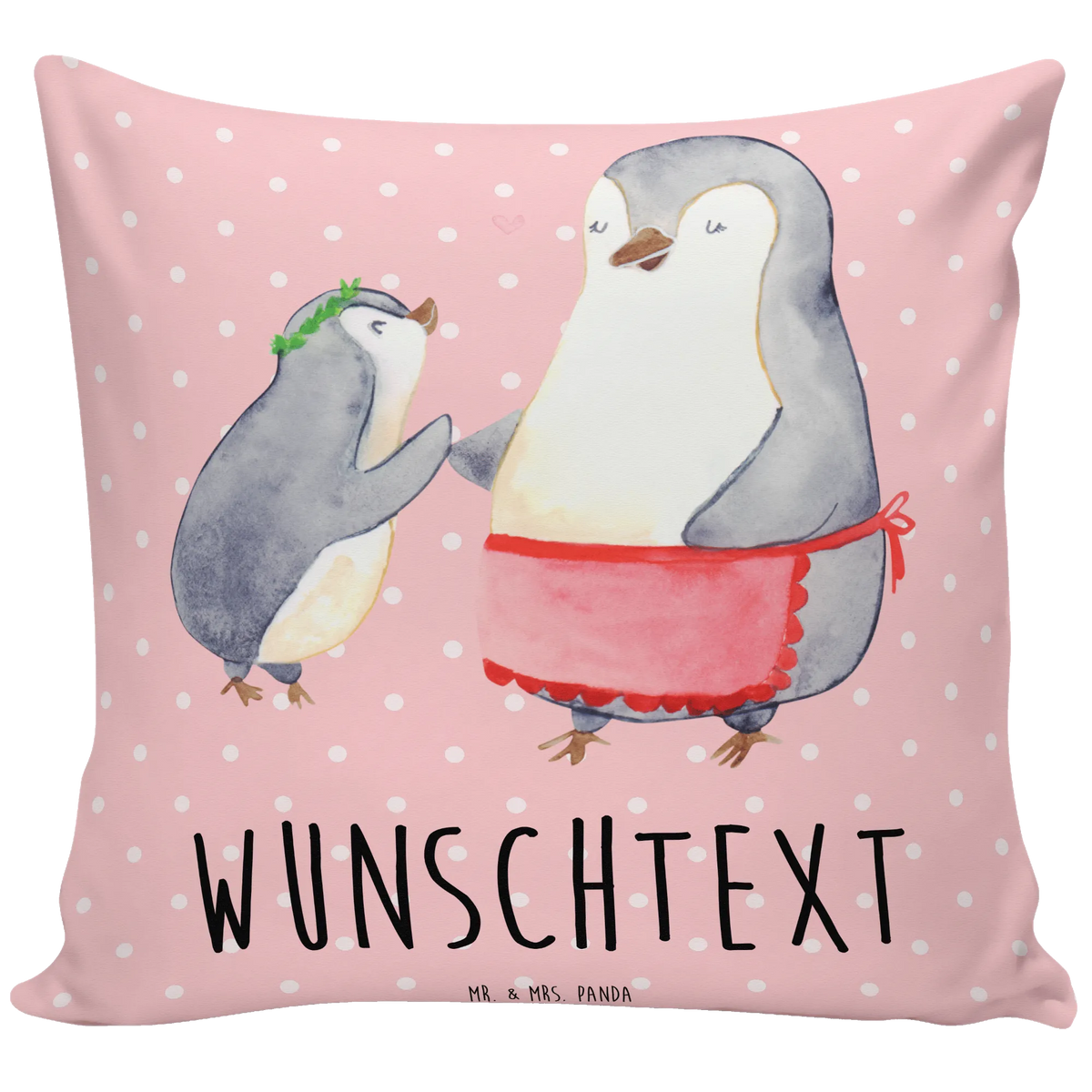Personalised cushion Penguin with child Father's Day, Mother's Day, Mother, Birthday, Mummy, Gift