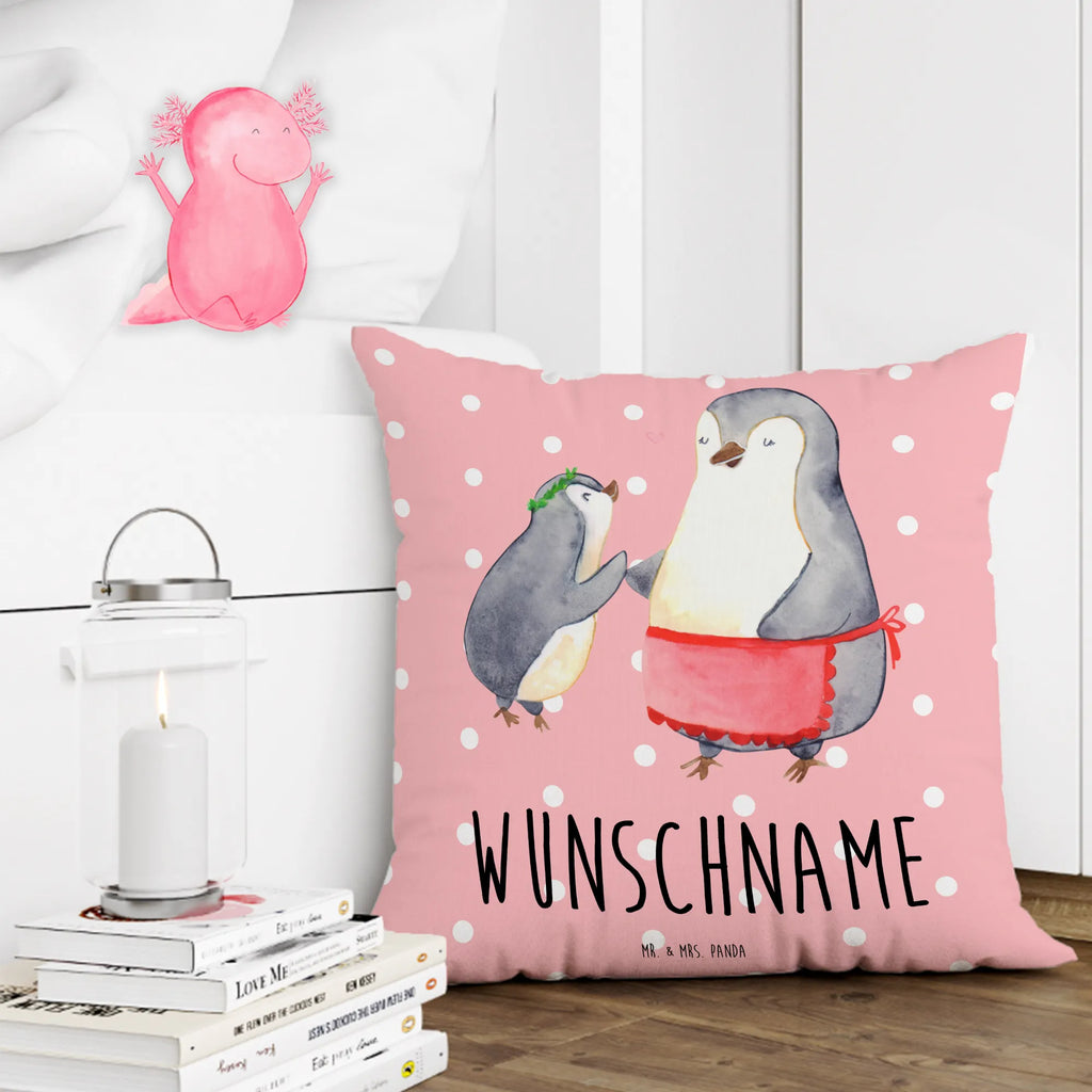 Personalised cushion Penguin with child Family, Father's Day, Mother's Day, brother, sister, Mom, Dad, Mother, Birthday, Mommy, Gift, Mummy