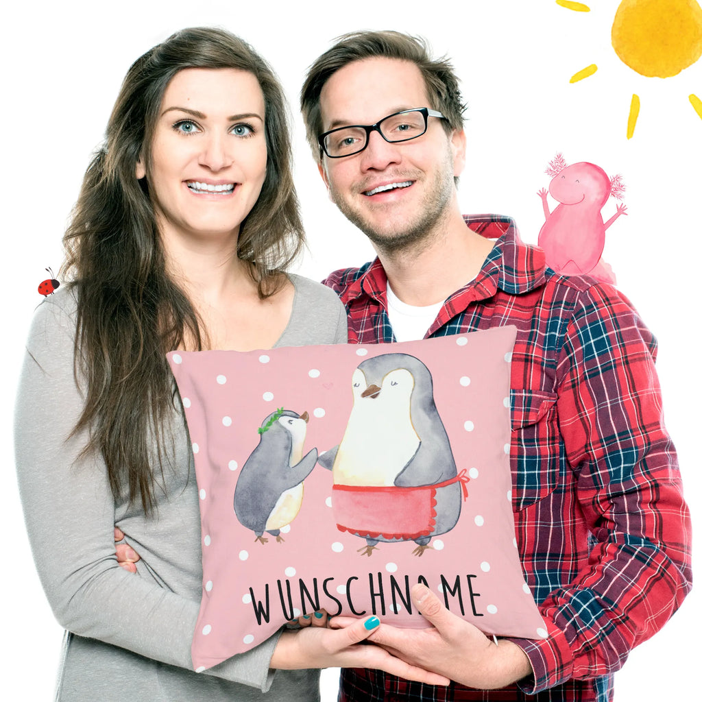 Personalised cushion Penguin with child Family, Father's Day, Mother's Day, brother, sister, Mom, Dad, Mother, Birthday, Mommy, Gift, Mummy