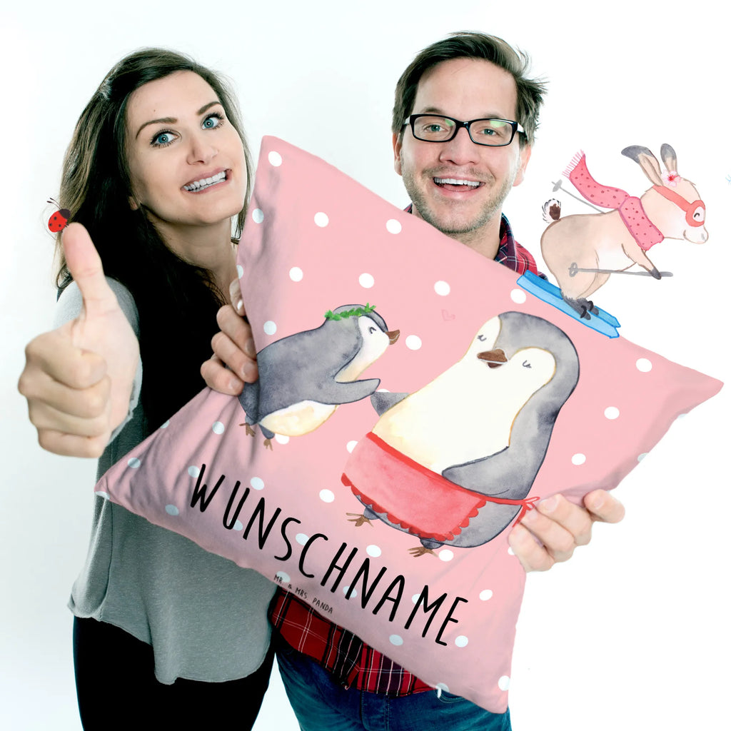 Personalised cushion Penguin with child Family, Father's Day, Mother's Day, brother, sister, Mom, Dad, Mother, Birthday, Mommy, Gift, Mummy
