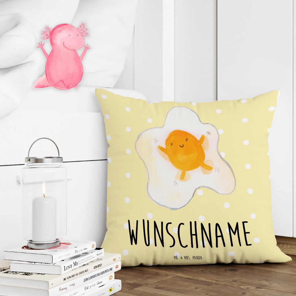 Personalised cushion Fried egg egg small animals, cute, funny, cute animal motives, hand drawn, small world, funny sayings, good mood, happy, gifts, gift ideas, special gifts, animal lover, card, day, fried egg, Egg, nice, love