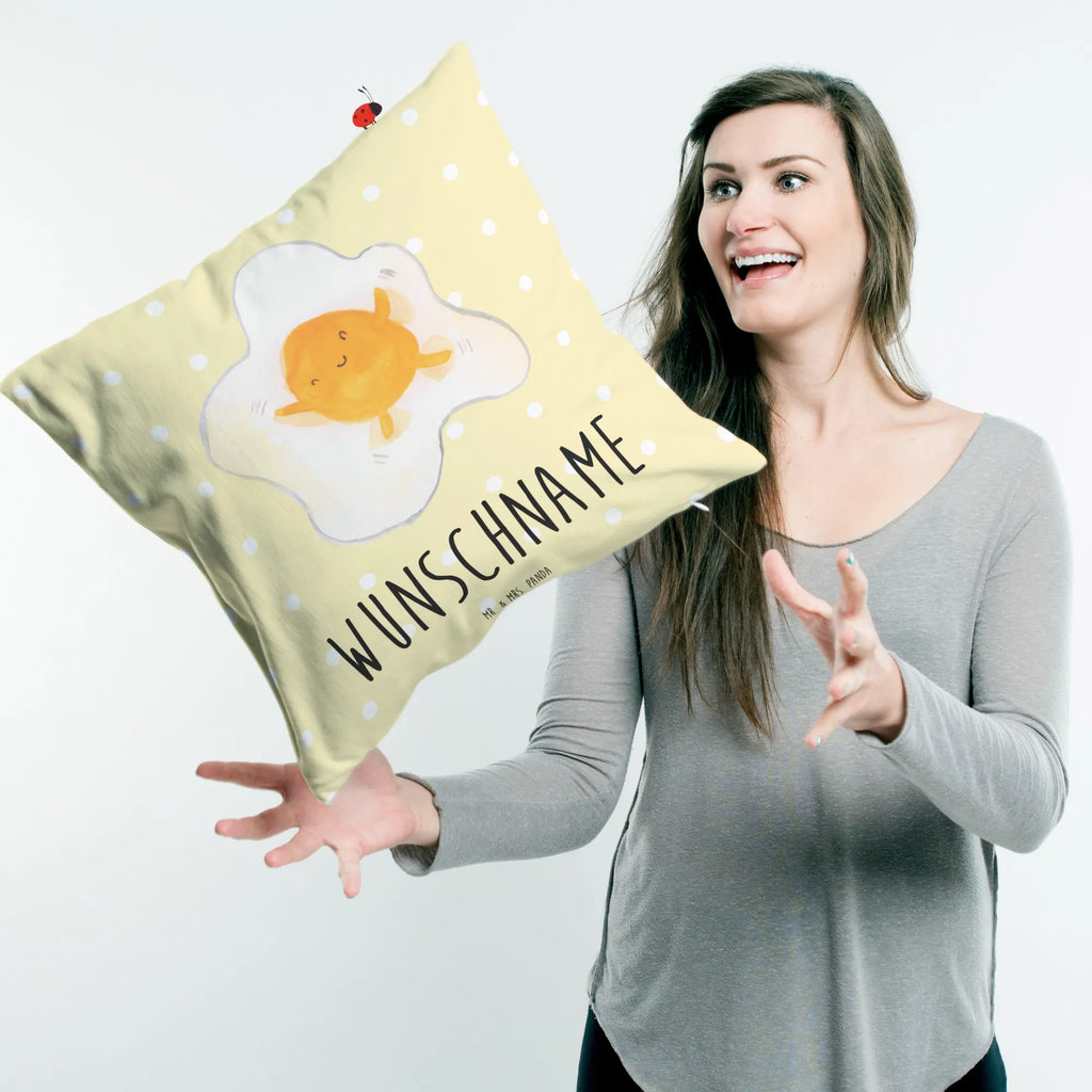 Personalised cushion Fried egg egg small animals, cute, funny, cute animal motives, hand drawn, small world, funny sayings, good mood, happy, gifts, gift ideas, special gifts, animal lover, card, day, fried egg, Egg, nice, love