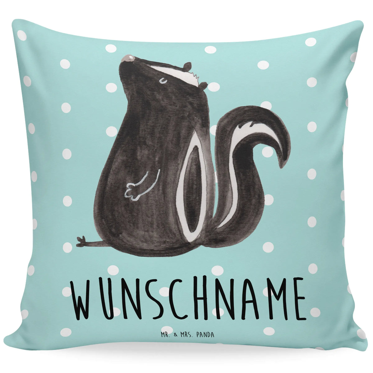 Personalised cushion skunk Sit Skunk, stinker, skunk, predator, law, office, know-it-all, stinky, wild animal, slogan