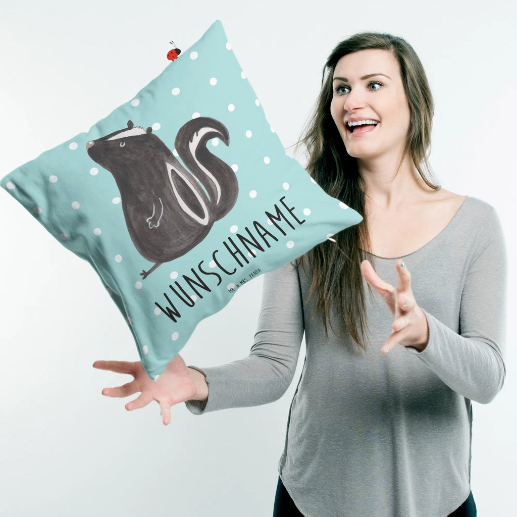 Personalised cushion skunk Sit Skunk, stinker, skunk, predator, law, office, know-it-all, stinky, wild animal, slogan