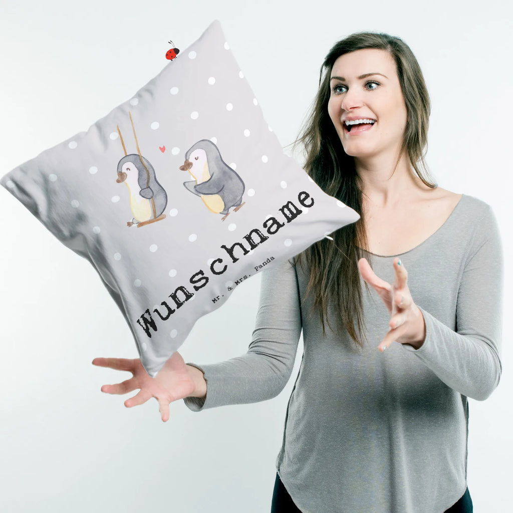 Personalised cushion penguin Best grandmother in the world for, thank you, gift, giving, birthday, birthday present, gift idea, souvenir, make you happy, gift tip, grandma, Grandmother, grandparents, become grandma