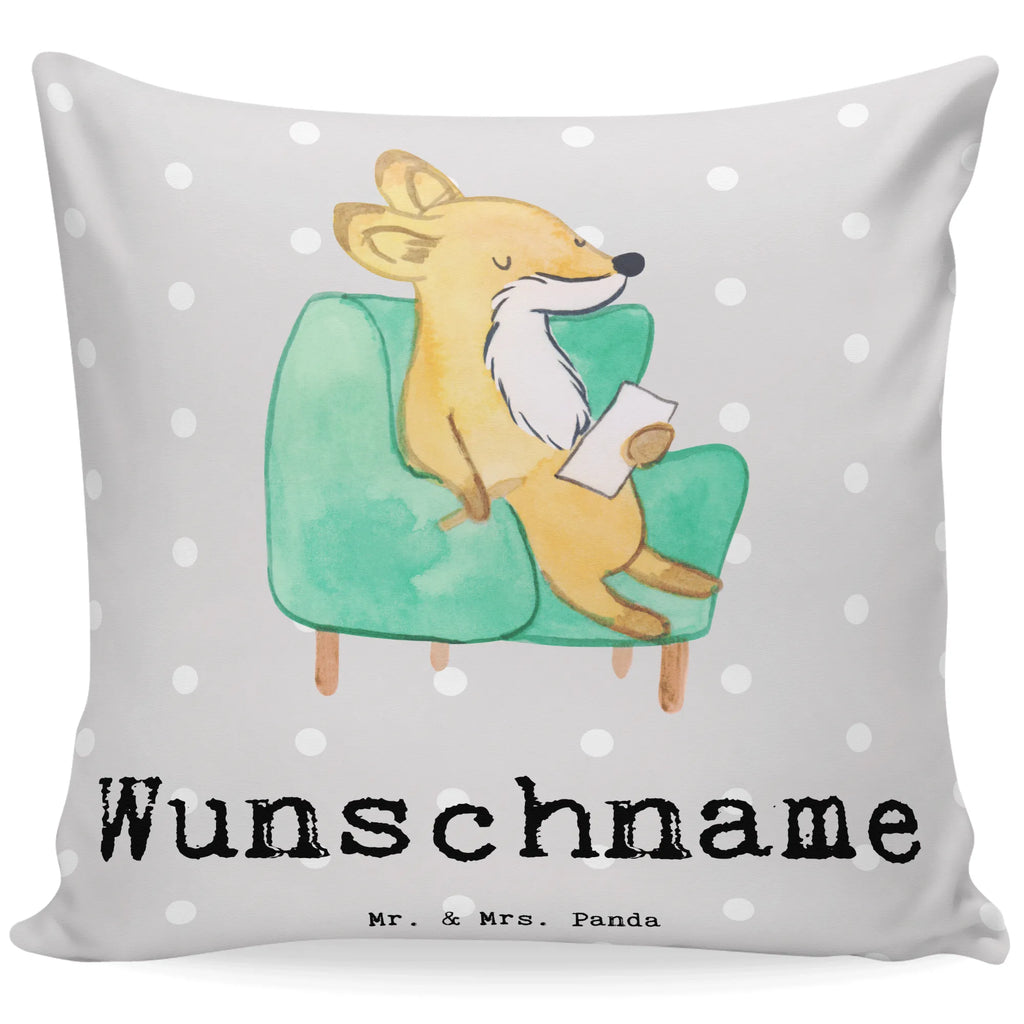 Personalised cushion Fox Best listener in the world for, thank you, gift, giving, birthday, birthday present, gift idea, souvenir, make you happy, gift tip, help, helpful, listening ear, Listener, friend