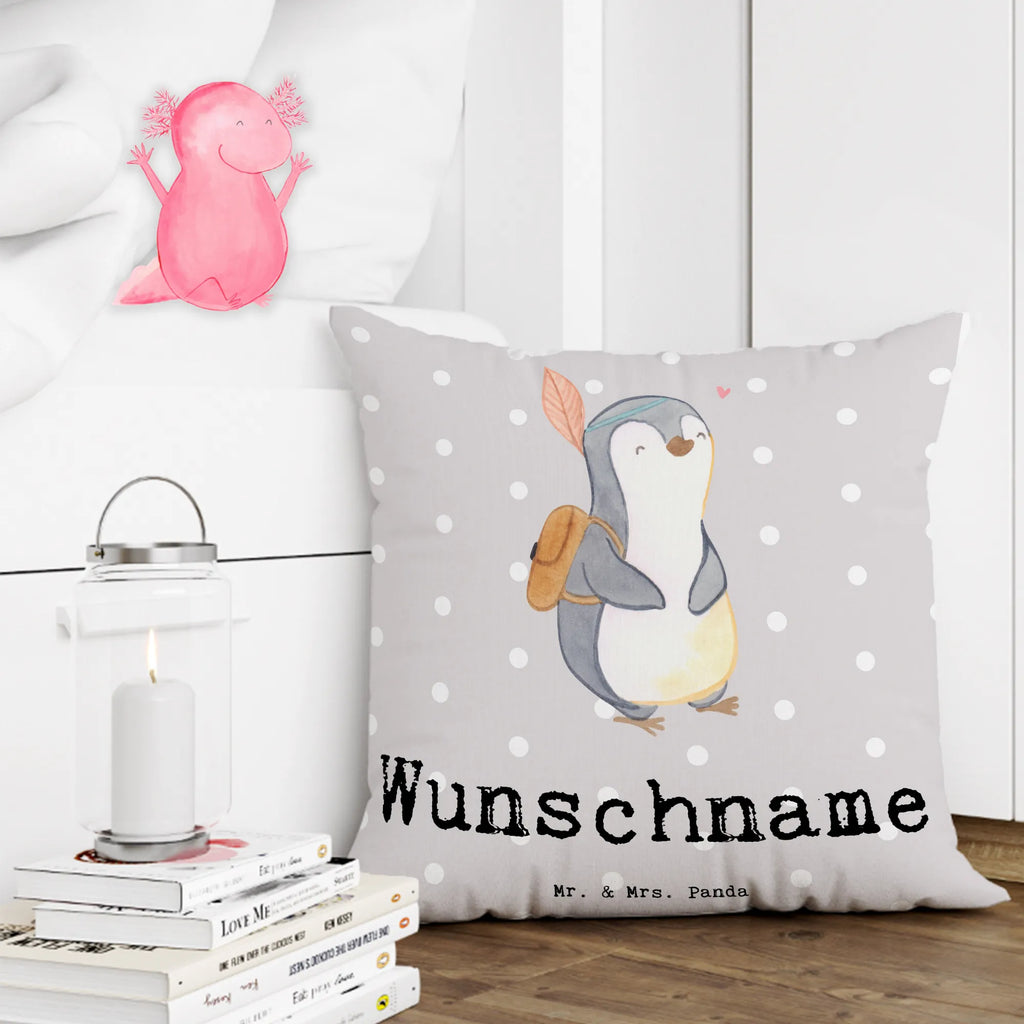 Personalised cushion penguin Best stepchild in the world for, thank you, gift, giving, birthday, birthday present, gift idea, souvenir, make you happy, gift tip, married, best, birth, daughter, son, offspring, kids, child, children, stepchild, kiddy, favourite, christening, kid