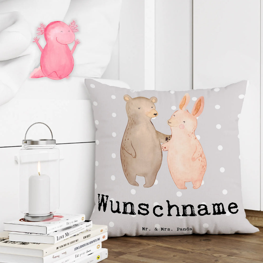 Personalised cushion Hare Best Friendship in the World for, thank you, gift, giving, birthday, birthday present, gift idea, souvenir, make you happy, gift tip, girlfriend, bae, clique, boyfriend, friends for life, best friends, friends, bff, dude, friendship