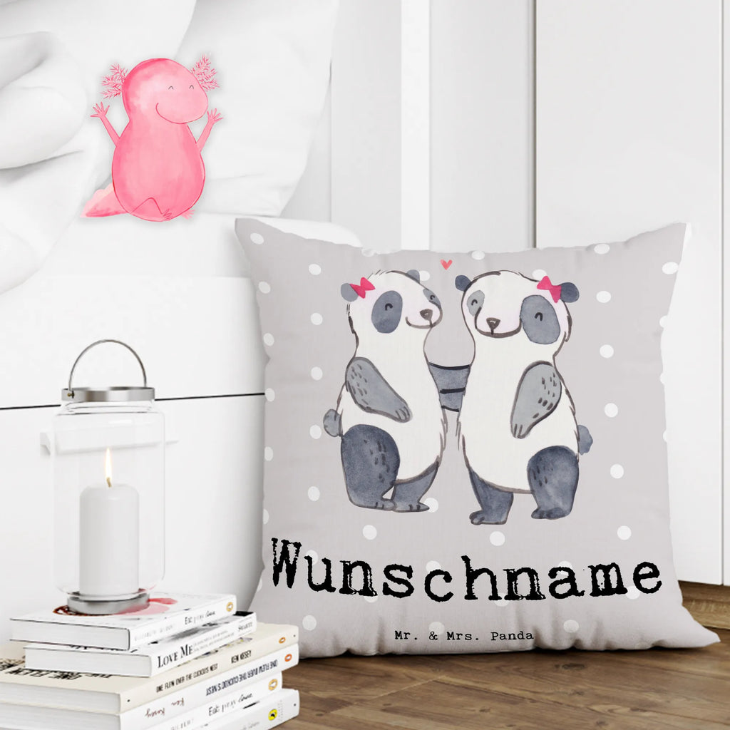 Personalised cushion panda Best half-aunt in the world for, thank you, gift, giving, birthday, birthday present, gift idea, souvenir, make you happy, gift tip, step siblings, step aunt, family, Half aunt, best aunt, aunt, step, trifle