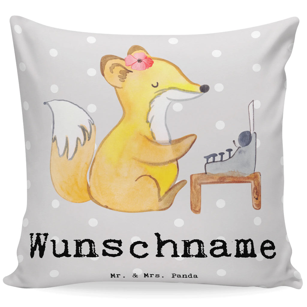 Personalised cushion Fox Best colleague in the world for, thank you, gift, giving, birthday, birthday present, gift idea, souvenir, make you happy, gift tip, work, co-worker, girlfriend, colleague, office, Work colleague, farewell gift, fellow worker, job, retirement