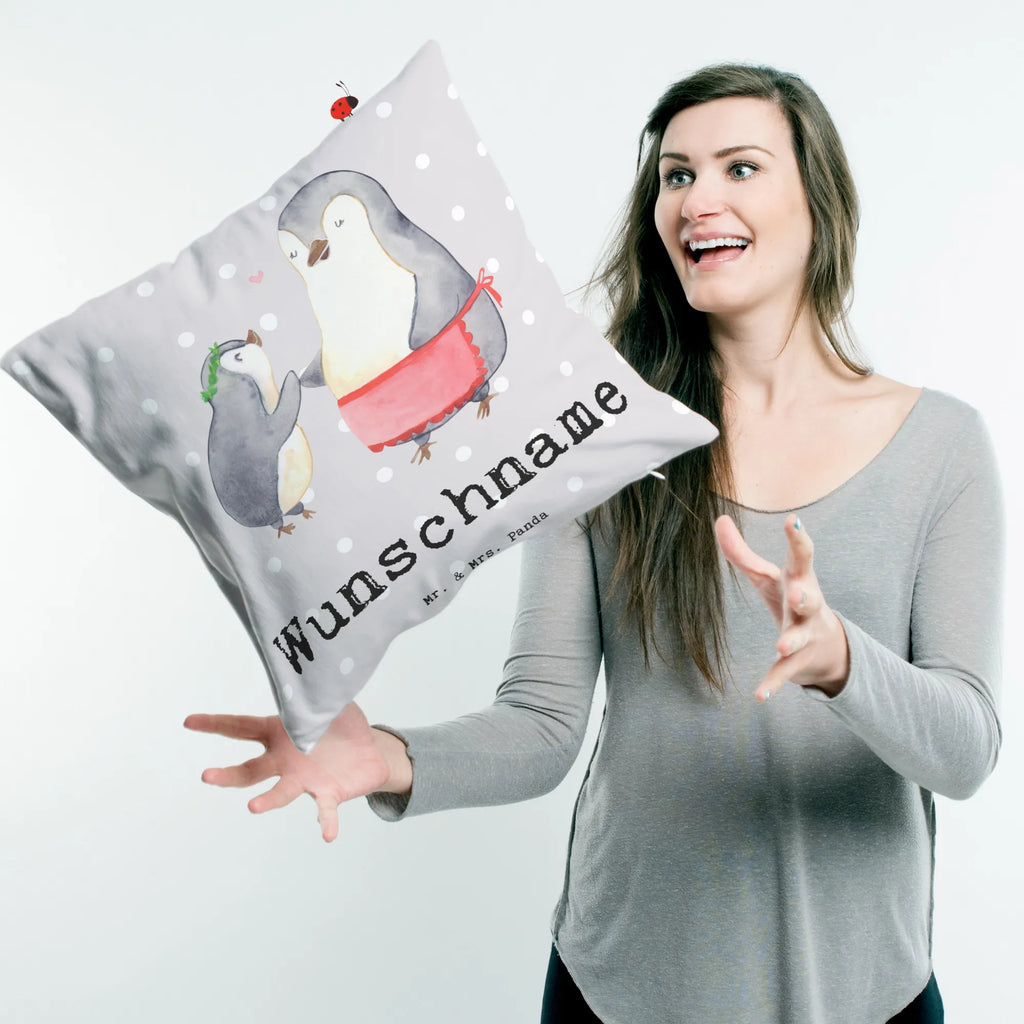 Personalised cushion penguin Best mom in the world for, thank you, gift, giving, birthday, birthday present, gift idea, souvenir, make you happy, gift tip, Ma, Daughter, Mama, Mommy, Thank You, Son, Mother, Best, Best Mom, Mother&#39;s Day, Mutti, Super Mom