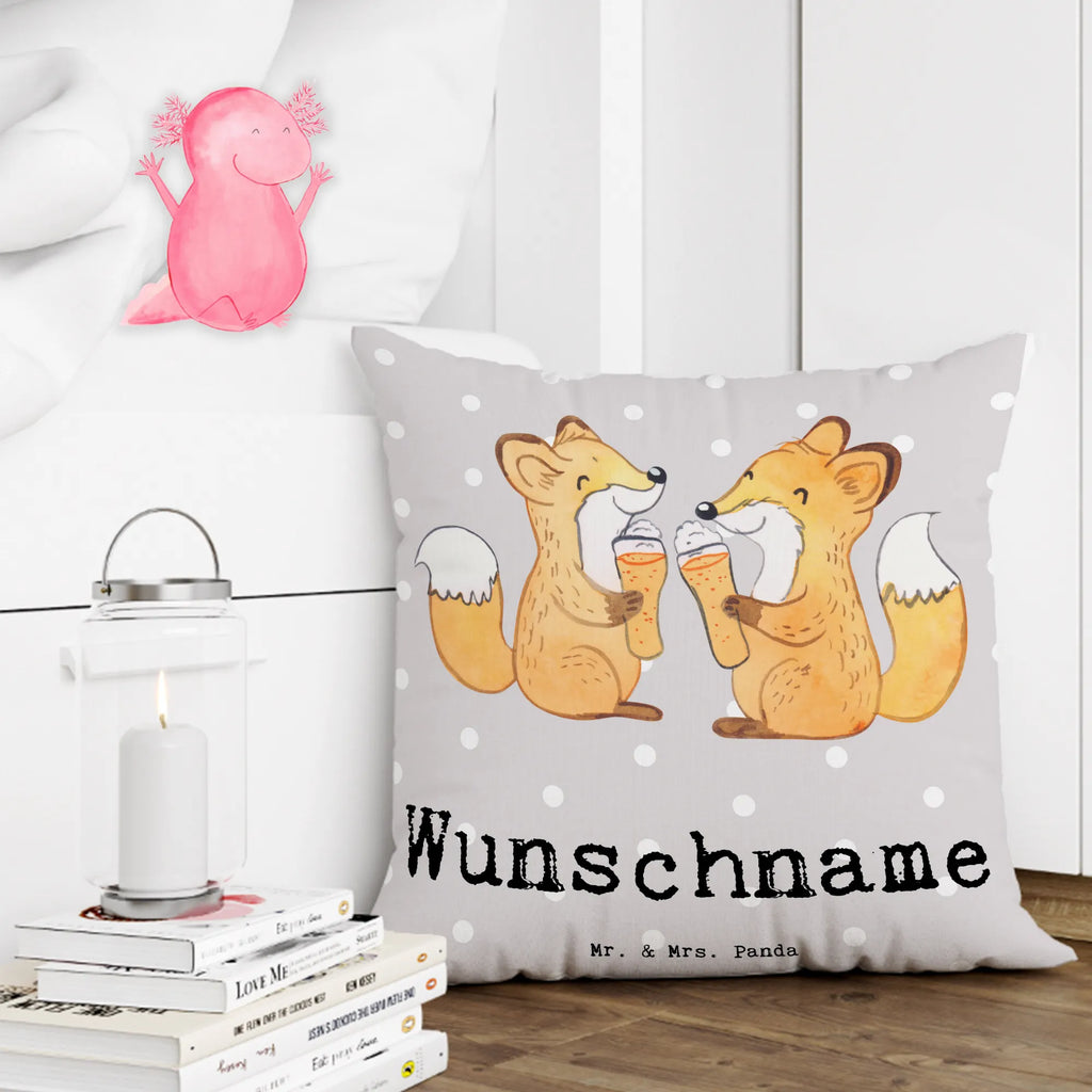 Personalised cushion Fox Best cousin in the world for, thank you, gift, giving, birthday, birthday present, gift idea, souvenir, make you happy, gift tip, cousin, aunt&#39;s son, Cousin, kin, family, uncle&#39;s son