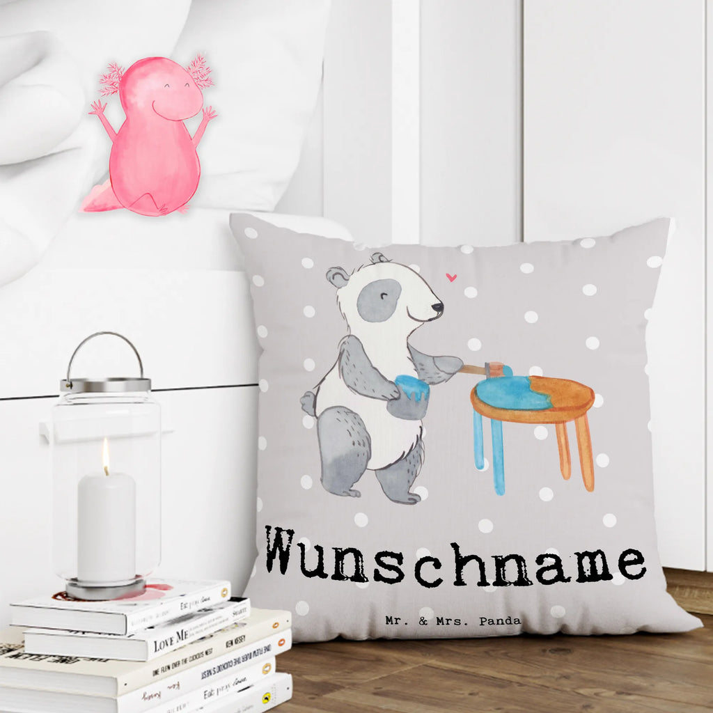 Personalised cushion panda restore furniture Gift, sport, hobby, giving, thank you, award, profit, athlete, Restore furniture, restore antique furniture, craft, restorer