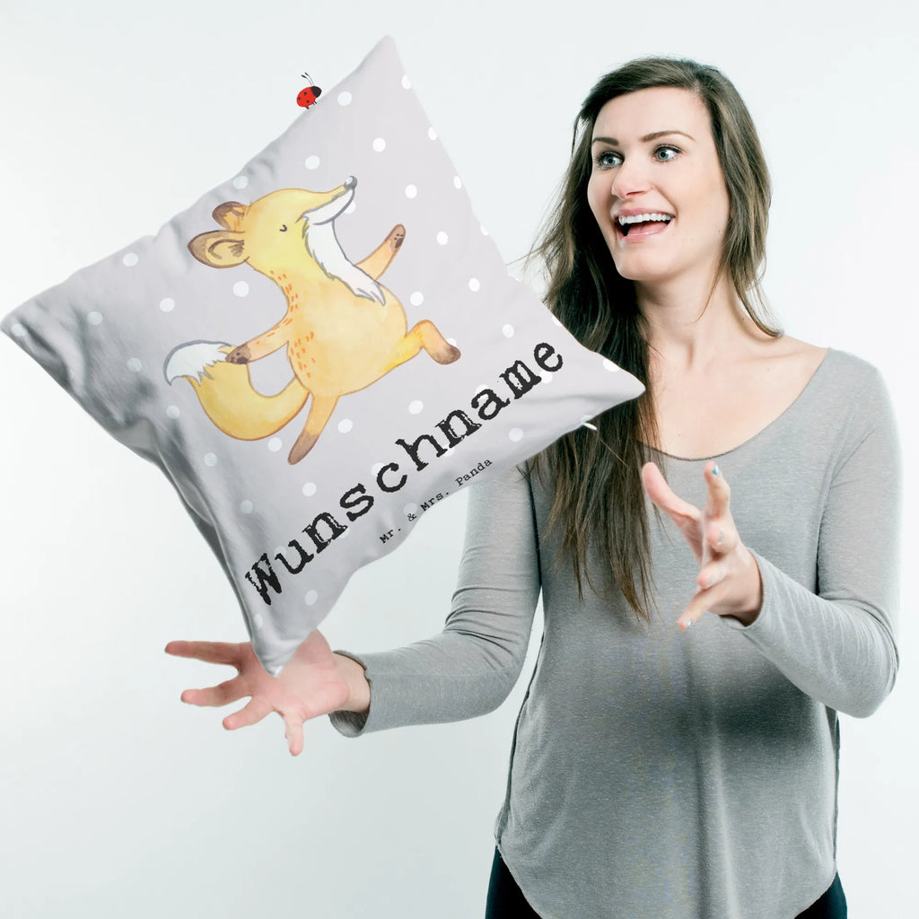 Personalisiertes Kissen Kinderyogalehrer mit Herz bedrucken, personalisiert, Kopfkissen, Name, Wunschname, Kissen, Beruf, Ausbildung, Jubiläum, Abschied, Rente, Kollege, Kollegin, Geschenk, Schenken, Arbeitskollege, Mitarbeiter, Firma, Danke, Dankeschön