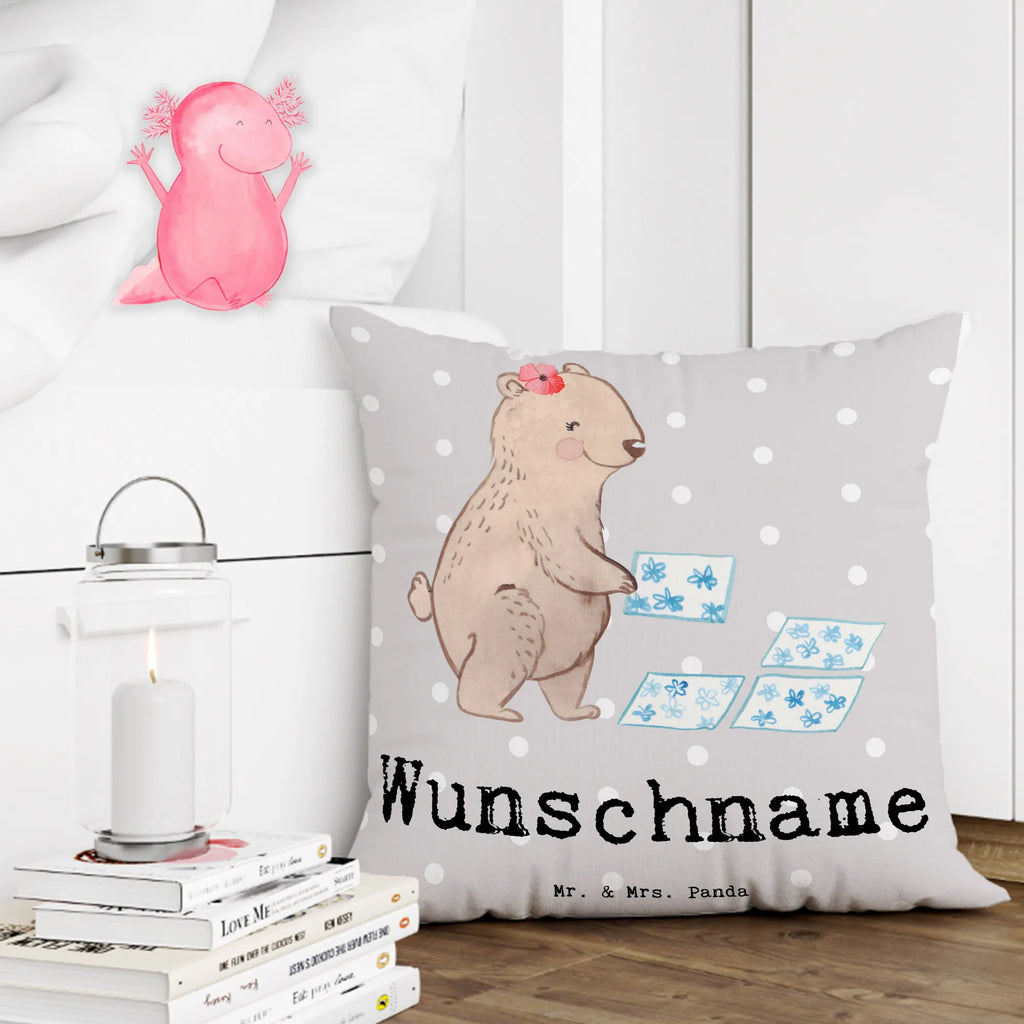 Personalised cushion female tiler heart gift, gift idea, best, farewell gift, passing exam, anniversary, retirement, promotion, job start, sayings, funny, profession