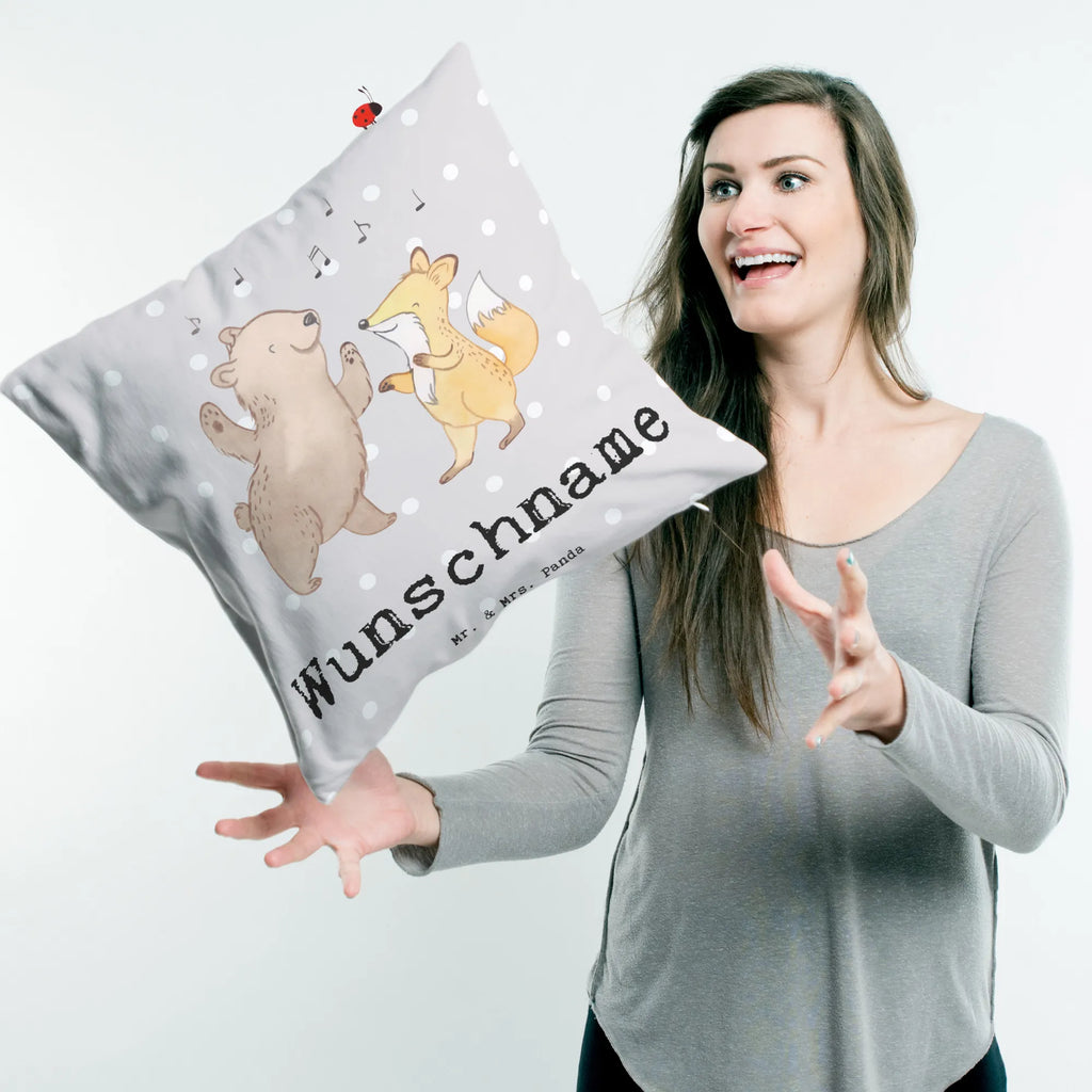 Personalisiertes Kissen Hase Tanzen Name, Wunschname, Kopfkissen, Kissen, bedrucken, personalisiert, Geschenk, Sport, Sportart, Hobby, Schenken, Danke, Dankeschön, Auszeichnung, Gewinn, Sportler, Tanzkurs, Tanzen, Tanzschule, tanzen gehen