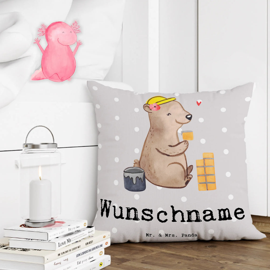 Personalised cushion Female Bricklayer heart gift, gift idea, best, farewell gift, passing exam, anniversary, retirement, promotion, job start, sayings, funny, profession