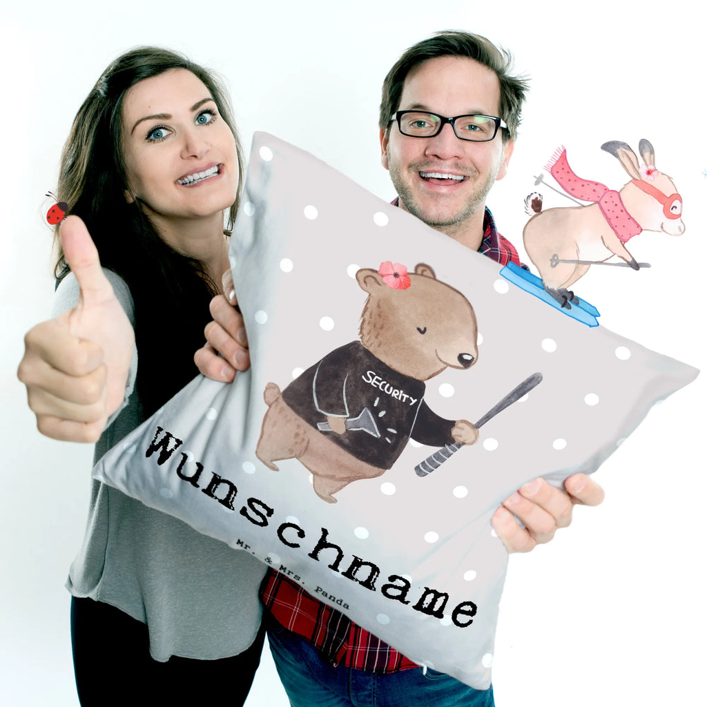 Personalised cushion Female security service employee Heart gift, gift idea, best, farewell gift, passing exam, anniversary, retirement, promotion, job start, sayings, funny, profession