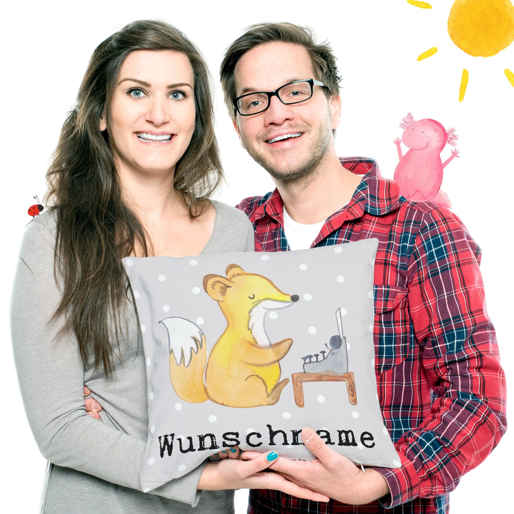 Personalisiertes Kissen Autor mit Herz bedrucken, Kopfkissen, Wunschname, Kissen, personalisiert, Name, Beruf, Ausbildung, Jubiläum, Abschied, Rente, Kollege, Kollegin, Geschenk, Schenken, Arbeitskollege, Mitarbeiter, Firma, Danke, Dankeschön, Schriftsteller, Hobbyautor, Geschichtenschreiber, Autor, Buchveröffentlichung, Verlag