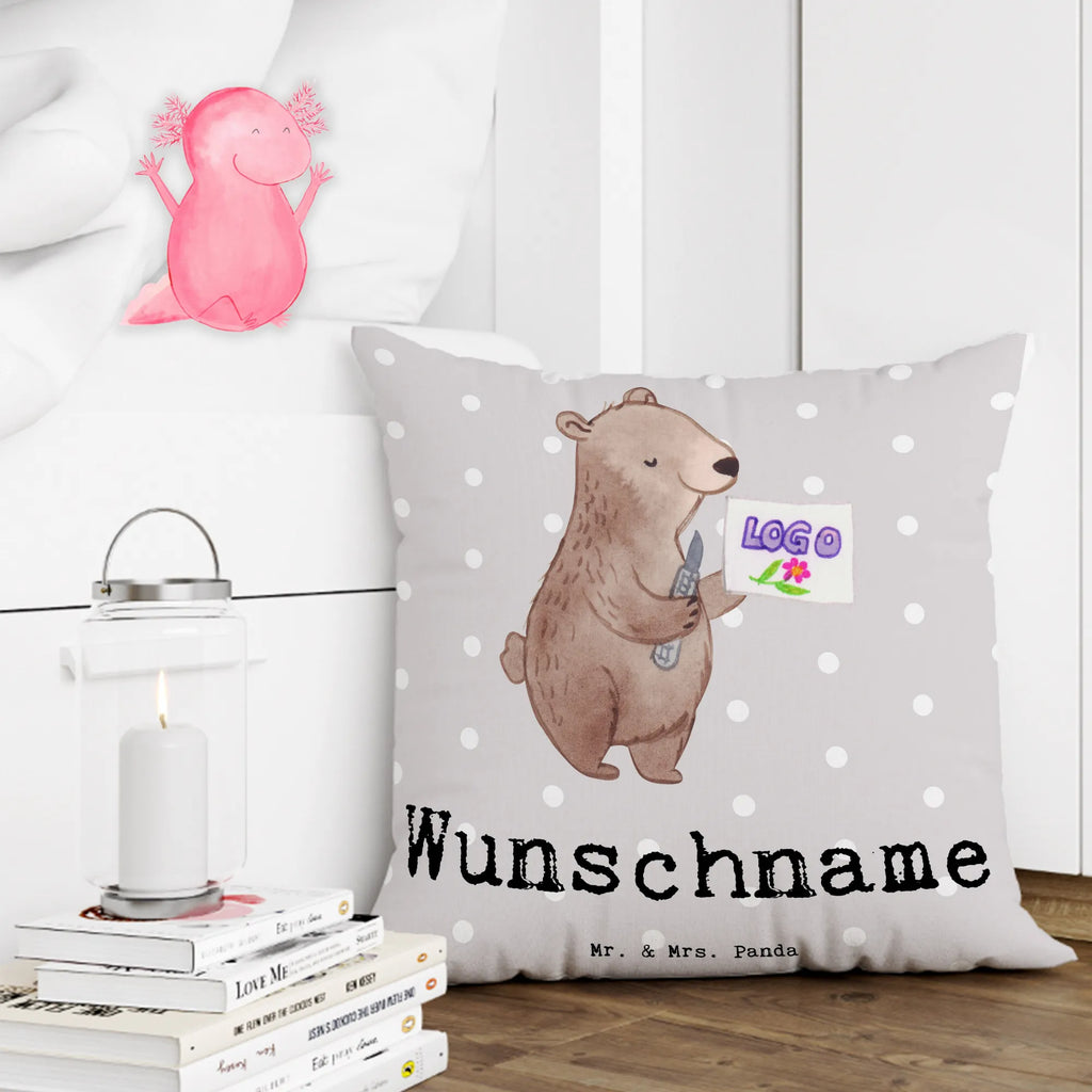 Personalizowana poduszka Projektant marketingu wizualnego serce Zawód, Wykształcenie, Jubileusz, Pożegnanie, Emerytura, Kolega, Koleżanka, Prezent, Dawać, Pracownik, Współpracownik, Firma, Dziękuję, Dziękuję bardzo