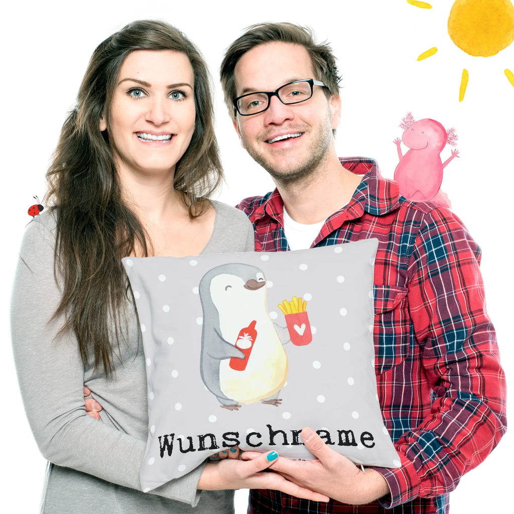 Personalisiertes Kissen Imbissbesitzer mit Herz Wunschname, Kopfkissen, Kissen, bedrucken, Name, personalisiert, Beruf, Ausbildung, Jubiläum, Abschied, Rente, Kollege, Kollegin, Geschenk, Schenken, Arbeitskollege, Mitarbeiter, Firma, Danke, Dankeschön, Imbissbesitzer, Pommesverkäufer, Pommesliebe, Imbissverkäufer