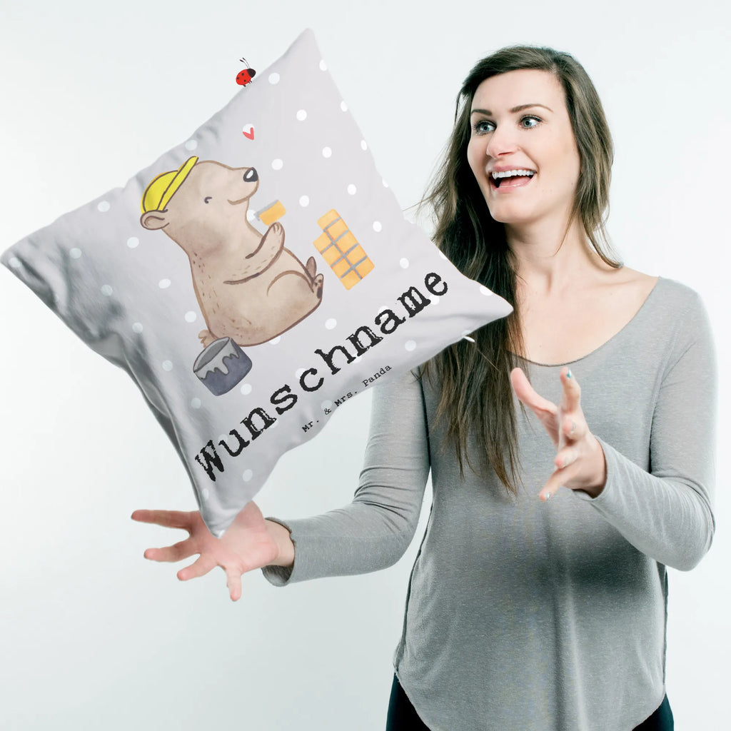 Personalised cushion bricklayer heart gift, gift idea, best, farewell gift, passing exam, anniversary, retirement, promotion, job start, sayings, funny, profession